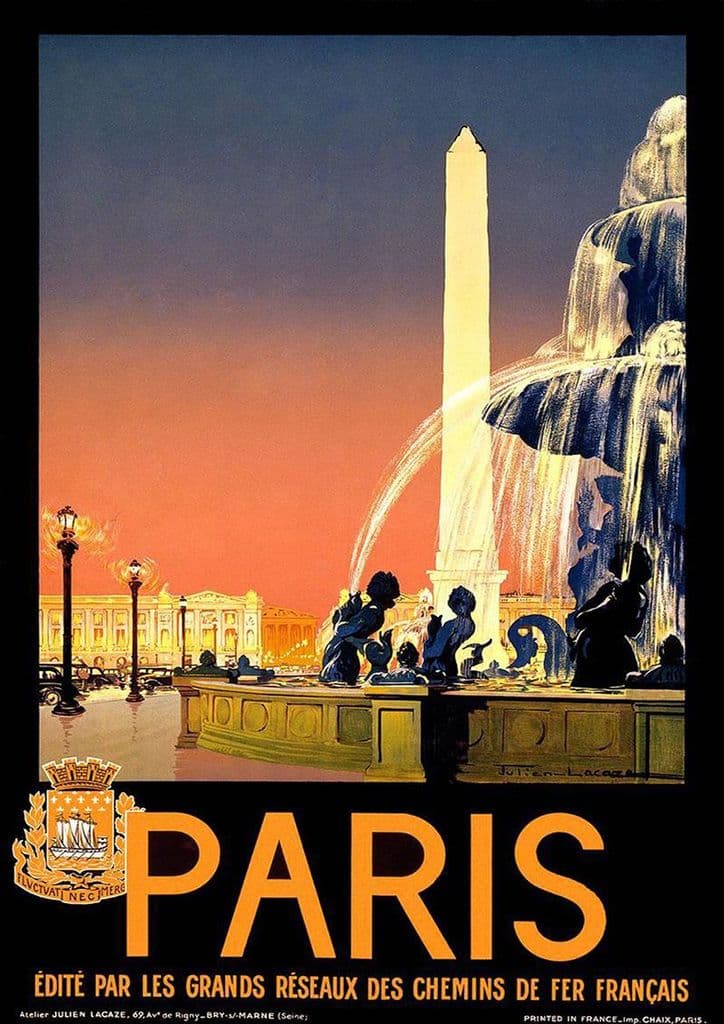 Vintage Paris Travel Print/Poster. Sizes: A4/A3/A2/A1 (002690)