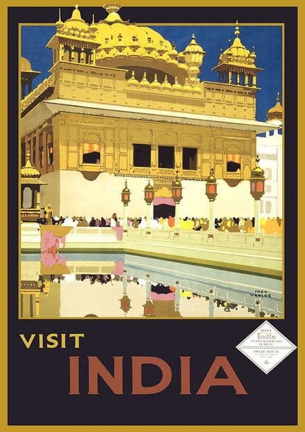 Visit India. Vintage Travel/Tourism Print/Poster. Sizes: A4/A3/A2/A1 (002718)