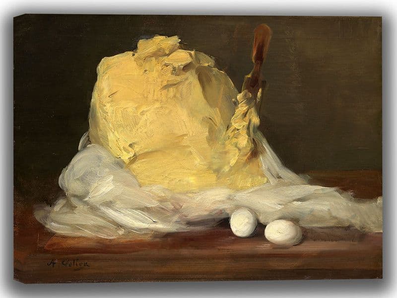 Vollon, Antoine: Mound of Butter. Fine Art Canvas. Sizes: A4/A3/A2/A1 (003949)