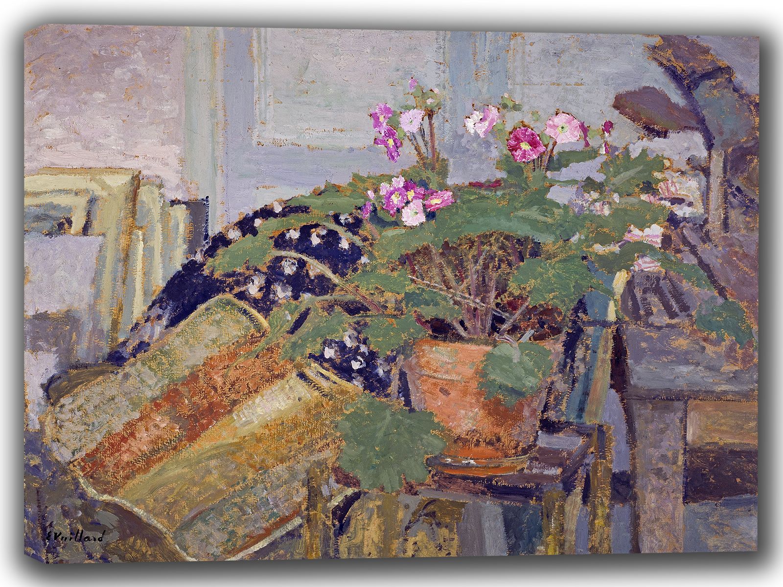Vuillard, Edouard: Pot of Flowers. Fine Art Canvas. Sizes: A4/A3/A2/A1 (002202)