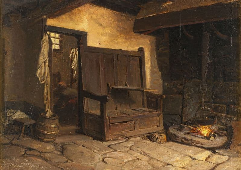 Wallander, Josef Wilhelm: A Cottage Interior. Fine Art Print/Poster (5440)