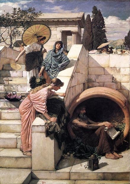 Waterhouse, John William: Diogenes. Fine Art Print/Poster. Sizes: A4/A3/A2/A1 (00855)