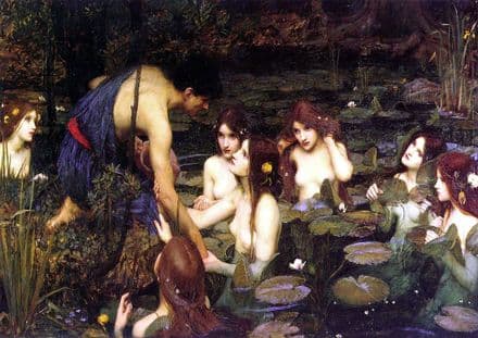 Waterhouse, John William: Hylas and the Nymphs. Fine Art Print/Poster. Sizes: A3/A2/A1 (00109)