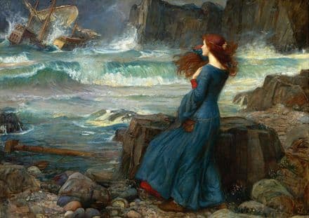 Waterhouse, John William: Miranda, the Tempest. (From the Play of William Shakespeare) Fine Art Print/Poster. Sizes: A4/A3/A2/A1 (00272)