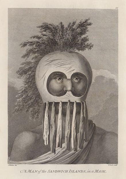 Webber, John: A Man of the Sandwich Islands in a Mask, 1784. Fine Art Print/Poster (4897)