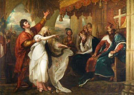 West, Benjamin: Hamlet Act IV, Scene V (Ophelia Before the King and Queen). Art Print/Poster. (4336)