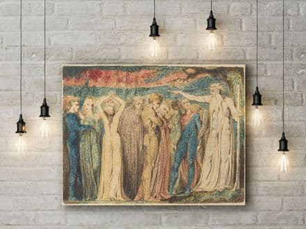 William Blake: Joseph of Arimathea Preaching to the Britons. Religious Fine Art Canvas.