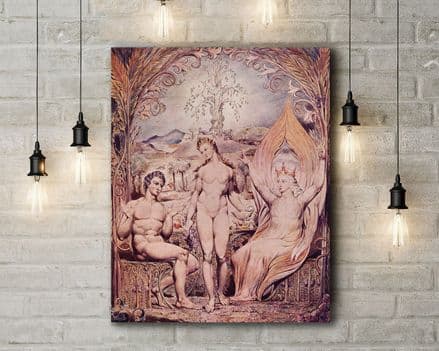 William Blake: Raphael Warns Adam and Eve. Religious Fine Art Canvas.