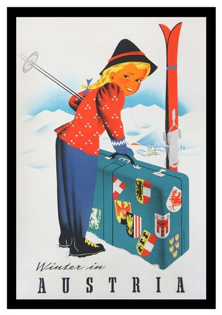 Winter in Austria. Vintage Skiing/Travel Print/Poster. Sizes: A4/A3/A2/A1 (002688)
