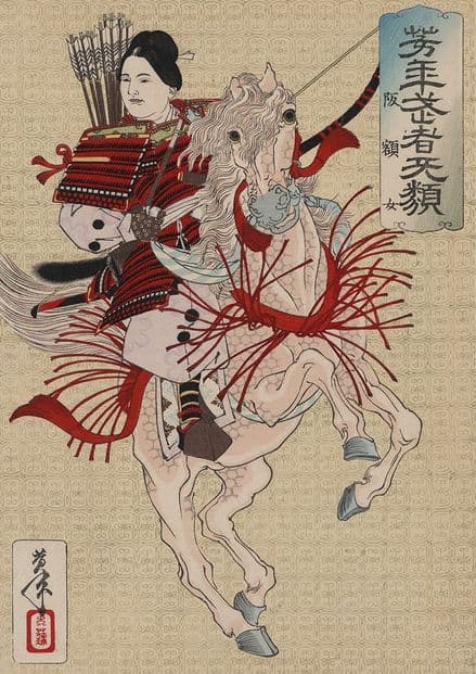 Yoshitoshi, Tsukioka: Hangaku Gozen (Lady Hangaku: Female Warrior Samurai). Japanese Fine Art Print/Poster. Sizes: A4/A3/A2/A1 (003866)