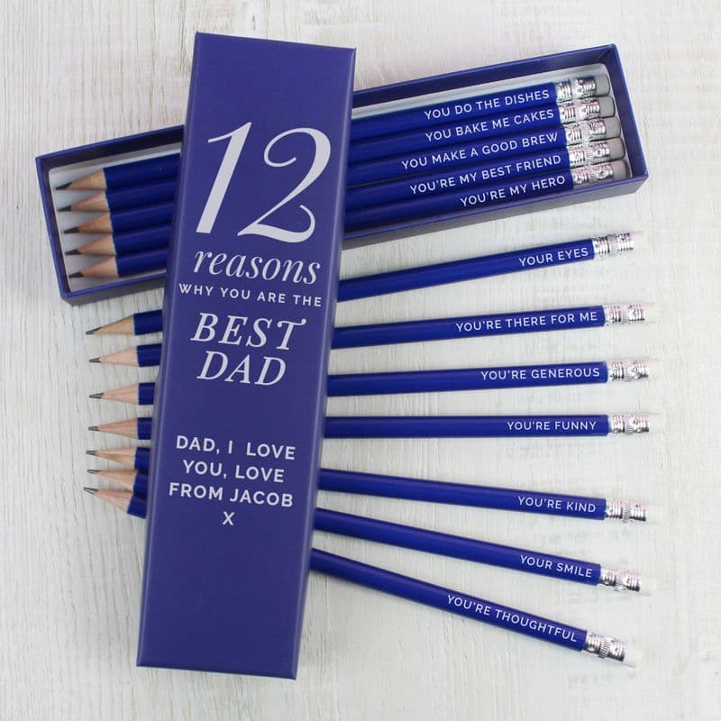 12 Reasons Box and 12 Blue HB Pencils