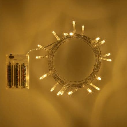 20 LED Warm White Battery Operated Fairy Lights