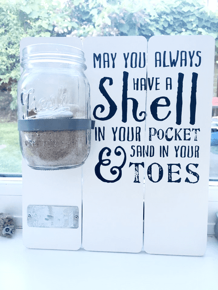 20% OFF Shell Sign With Glass Mason Style Jar