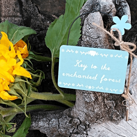 40% OFF Key to the enchanted forest fairies style hanging sign