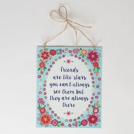 50% OFF Friends are Like Stars Flower Pop Tin Plaque