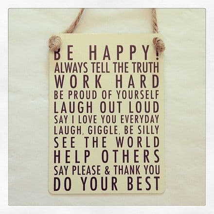 50% OFF Mini Hanging Metal Sign- Be Happy