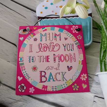 50% off Mini Metal Sign- Mum I Love You To The Moon & Back