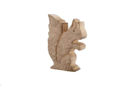 CARVED WOOD STANDING SQUIRREL