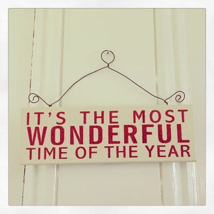 Hanging It's the most wonderful time of the year glitter sign