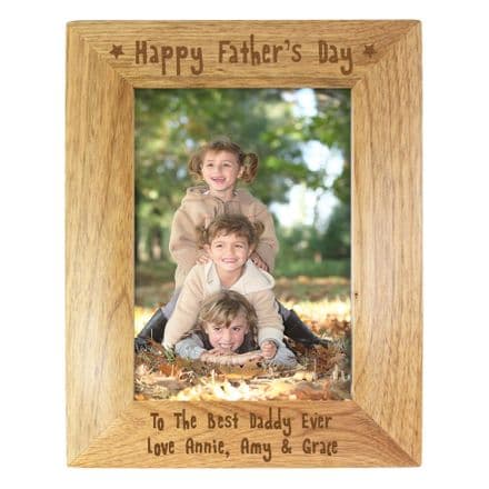 Happy Fathers Day Wooden Photo Frame 5x7