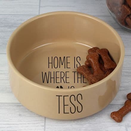 Home Is Where.... Large Brown Dog Bowl