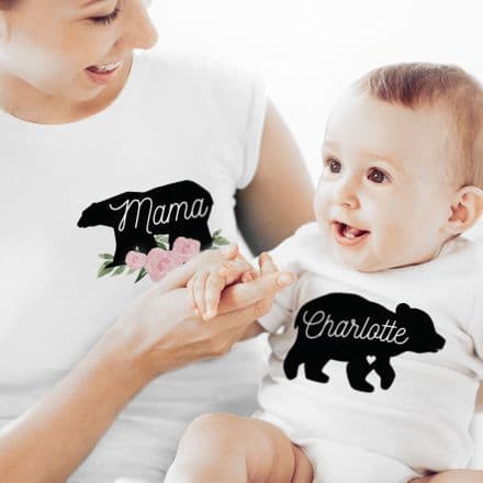 Mother & Baby Mama Bear T-Shirt And Vest Set