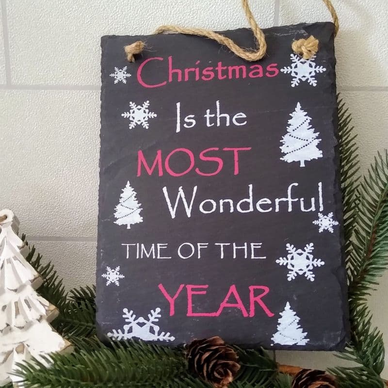 over 50% off Slate Sign- Christmas Is The Most Wonderful Time Of The Year