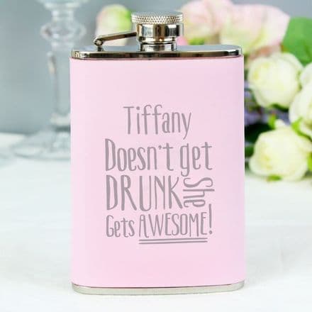 Perfect pink hip flasks with fab designs