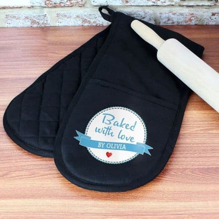 Personalised Baked With Love Oven Glove