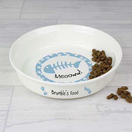 Personalised Cat bowl in Blue or Pink