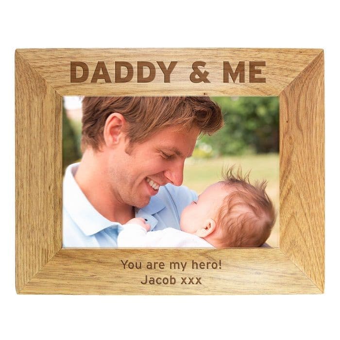 Personalised Daddy & Me 5x7 Wooden Frame
