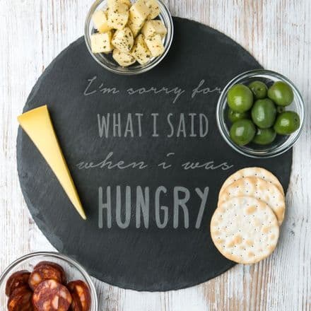 Personalised Engraved 'when i was hungry' Slate Chopping Board