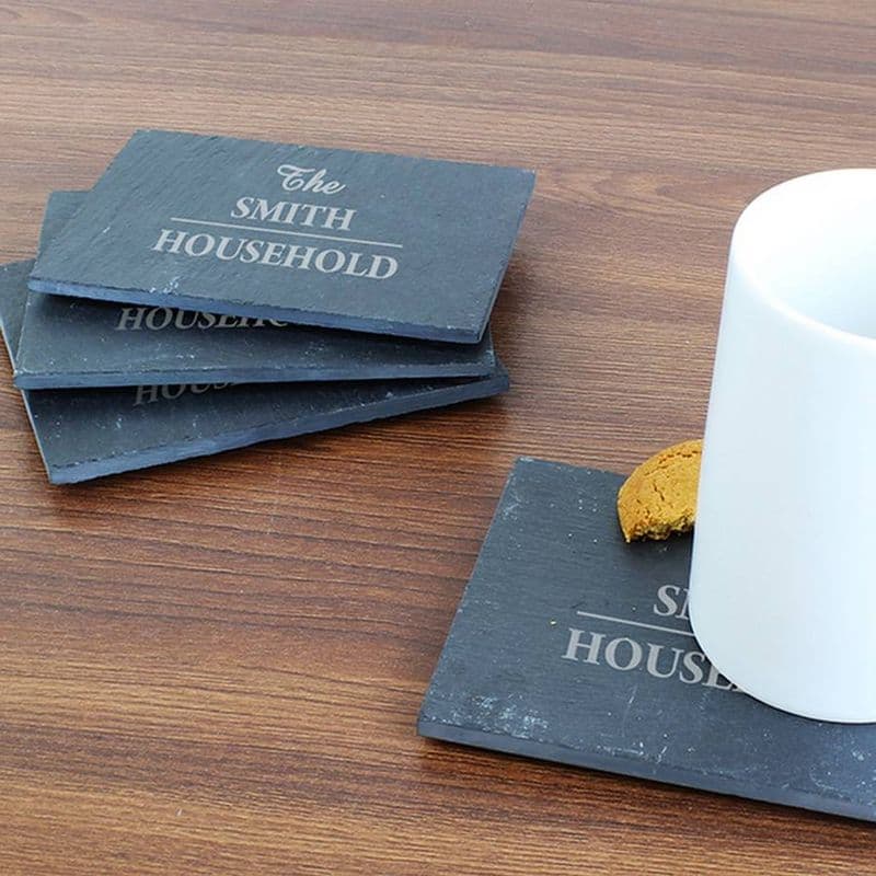 Personalised Family 4 Pack of Slate Coasters