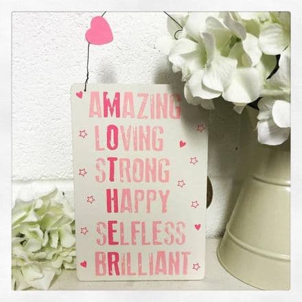 Pink & White Hanging Mother Sign