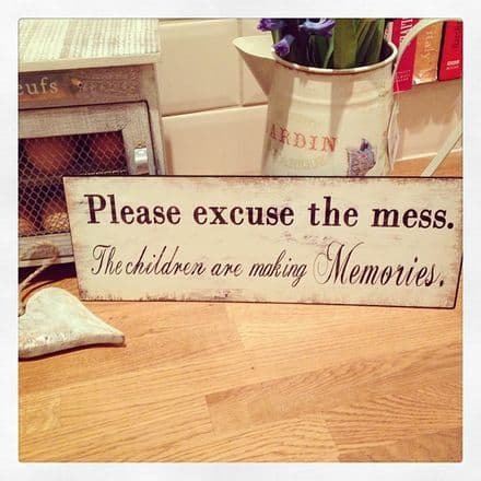 Please Excuse the Mess.... Vintage Iron Sign