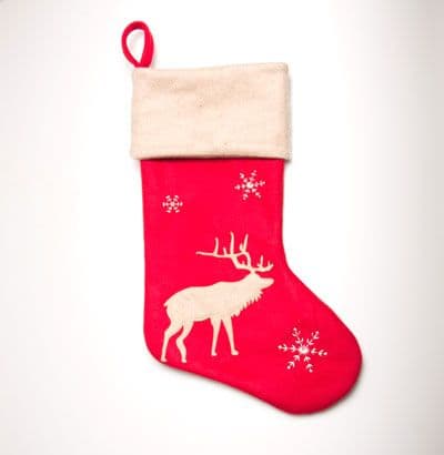 Red Reindeer Christmas Stocking