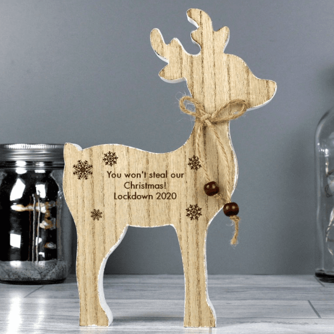Rustic Wooden Reindeer Decoration