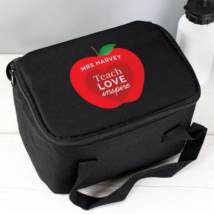 Teachers Apple Black Lunch Bag