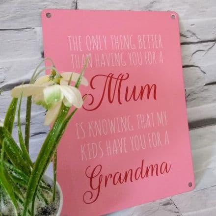 The Only Thing Better Than Having You As A Mum...Grandma Metal Sign