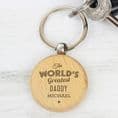 This Daddy Belongs To Wooden Keyring