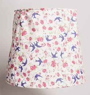 under£5 Cone Shaped Fabric Flowers & Swallows Lampshade
