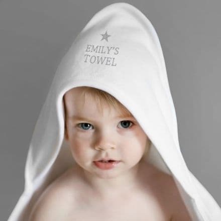 White Hooded Baby Towel