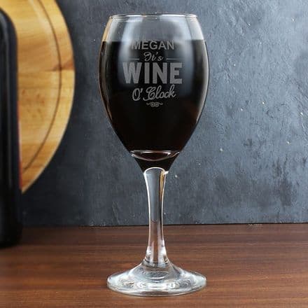 Wine O'Clock Wine Glass
