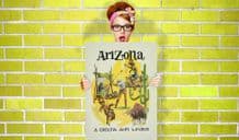 Arizona Delta Air Lines - Decorative Arts Prints & Posters Wall Art Print Poster , Vintage Travel Poster