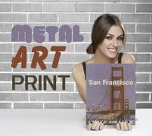 San Francisco United Air Lines - Metal Signs Prints Wall Art Print, - Vintage Travel Metal Poster