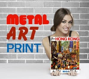 The Orient is Hong Kong, Jet BOAC  - Metal Signs Prints Wall Art Print, - Vintage Travel Metal Poster