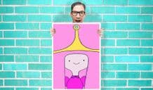 Adventure time Princess Bubblegum Face Art - Wall Art Print Poster Pick A Size - Cartoon Art Geekery