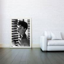 Audrey Hepburn Blinds Icon - Decorative Arts, Prints & Posters,Wall Art Print, Poster Any Size - Black and White Poster