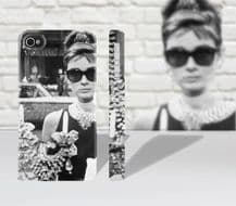 Audrey Hepburn breakfast at tiffany's - iPhone 4 or 5 or 4s or Galaxy S3 or S4 - Hard Case Cover - High Quality Full Wrap Image 3D Case