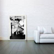 Audrey Hepburn Kitchen Celebrity Icon - Decorative Arts, Prints & Posters,Wall Art Print, Poster Any Size - Black and White Poster